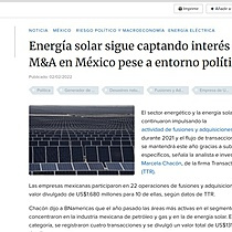 Energa solar sigue captando inters para M&A en Mxico pese a entorno poltico
